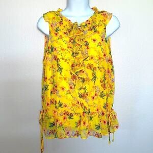 Gibson Latimer 2 piece Floral Yellow Ruffle tie S
